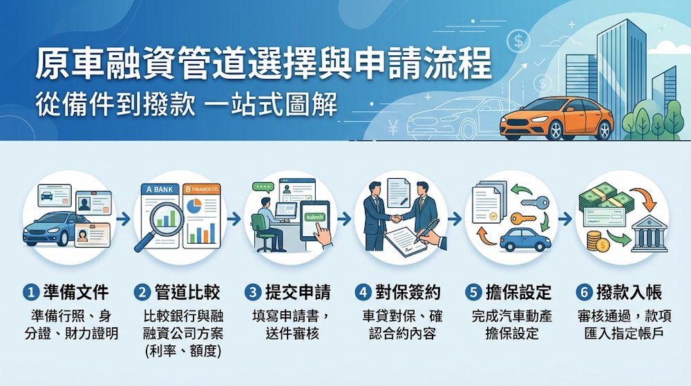 原車融資管道選擇與申請流程:從備件到撥款
