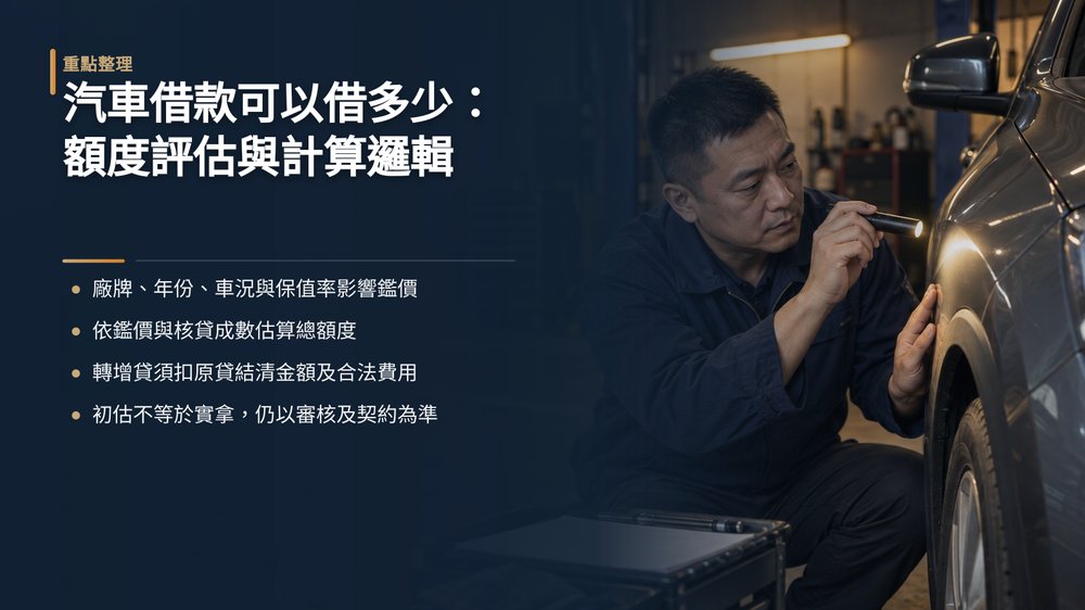汽車借款可以借多少？額度評估與計算邏輯