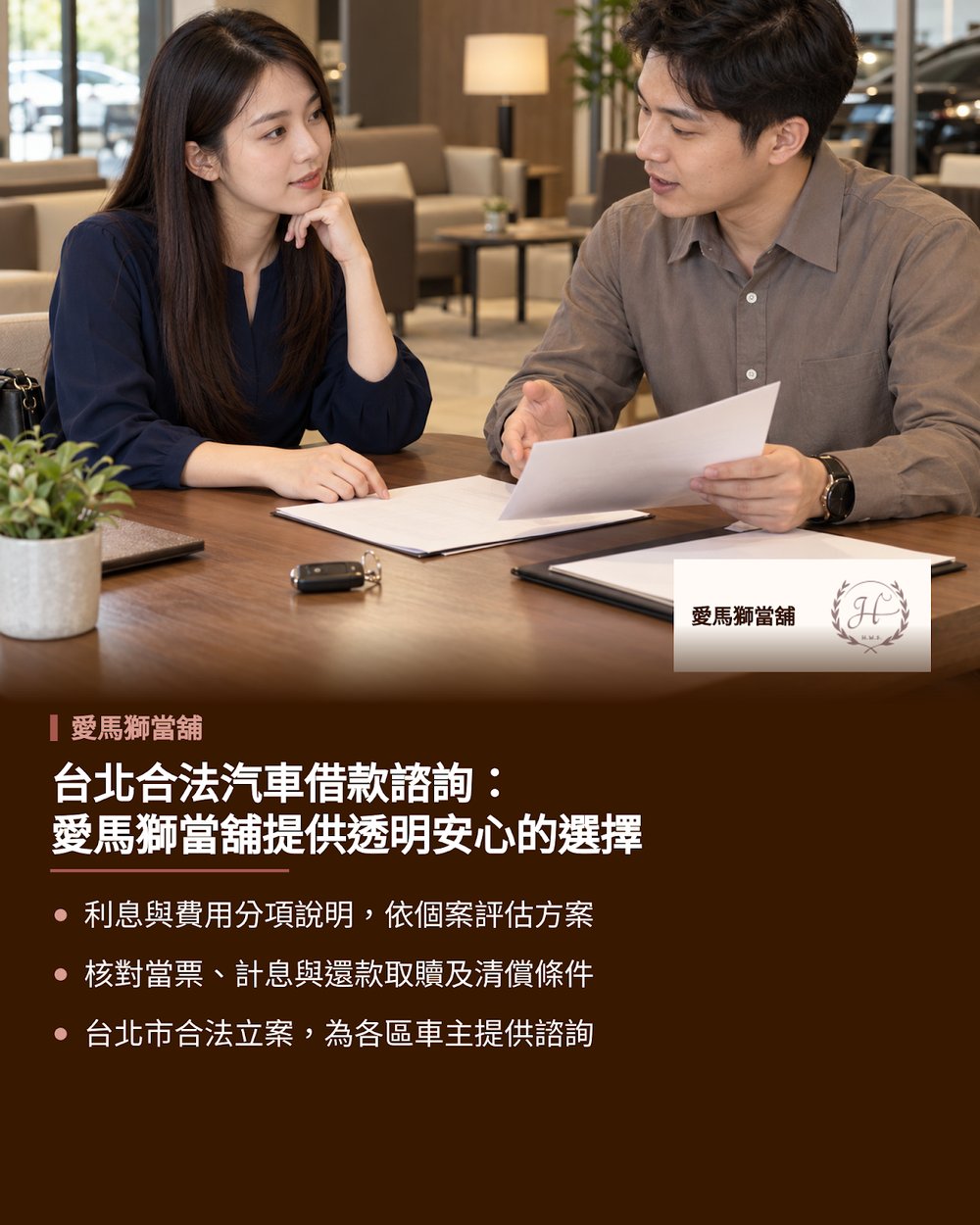 台北合法汽車借款諮詢:愛馬獅當舖提供透明安心的選擇